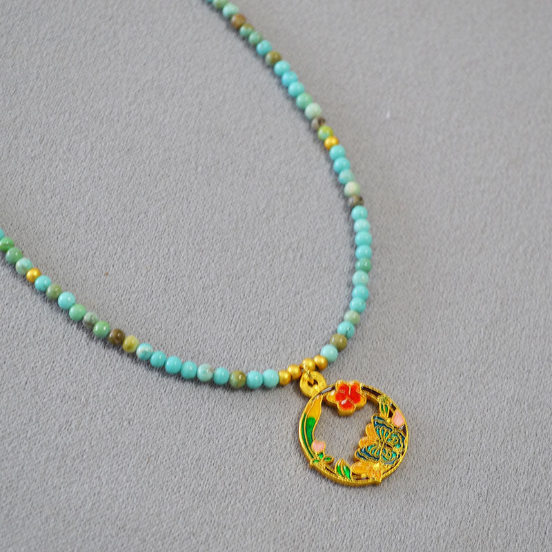 Zarte handwerkliche Gold Halskette