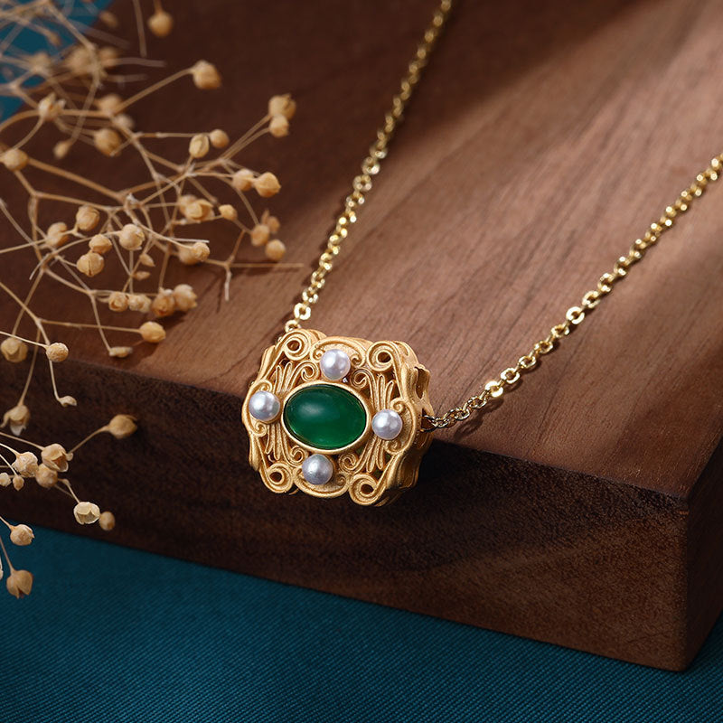 Zarte handwerkliche Gold Halskette