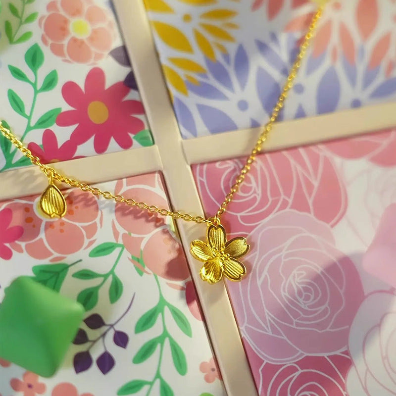 Handgefertigte Vintage Gold Halskette