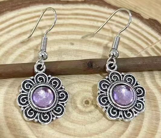 Zarte handwerkliche Silber Ohrring