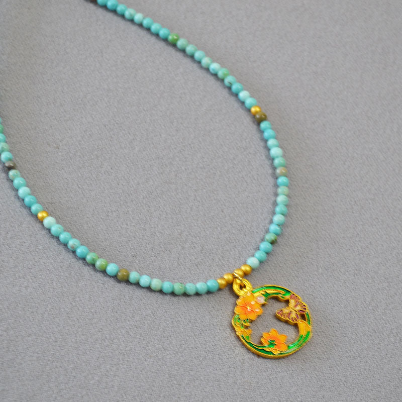 Zarte handwerkliche Gold Halskette