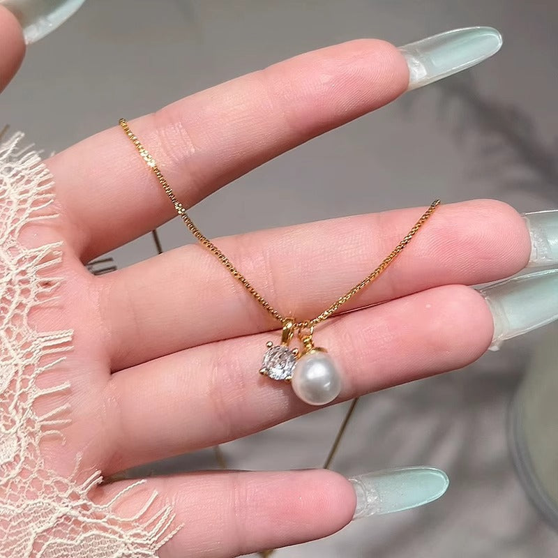 Handgefertigte Vintage Perlen Halskette