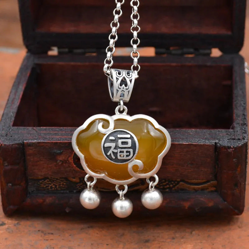 Zarte handwerkliche Silber Halskette