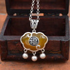 Zarte handwerkliche Silber Halskette