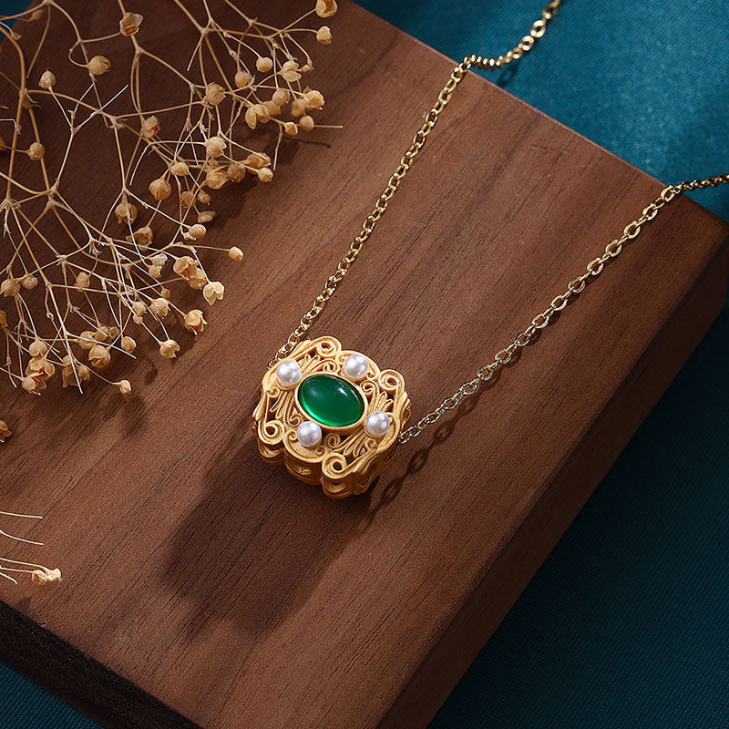 Zarte handwerkliche Gold Halskette