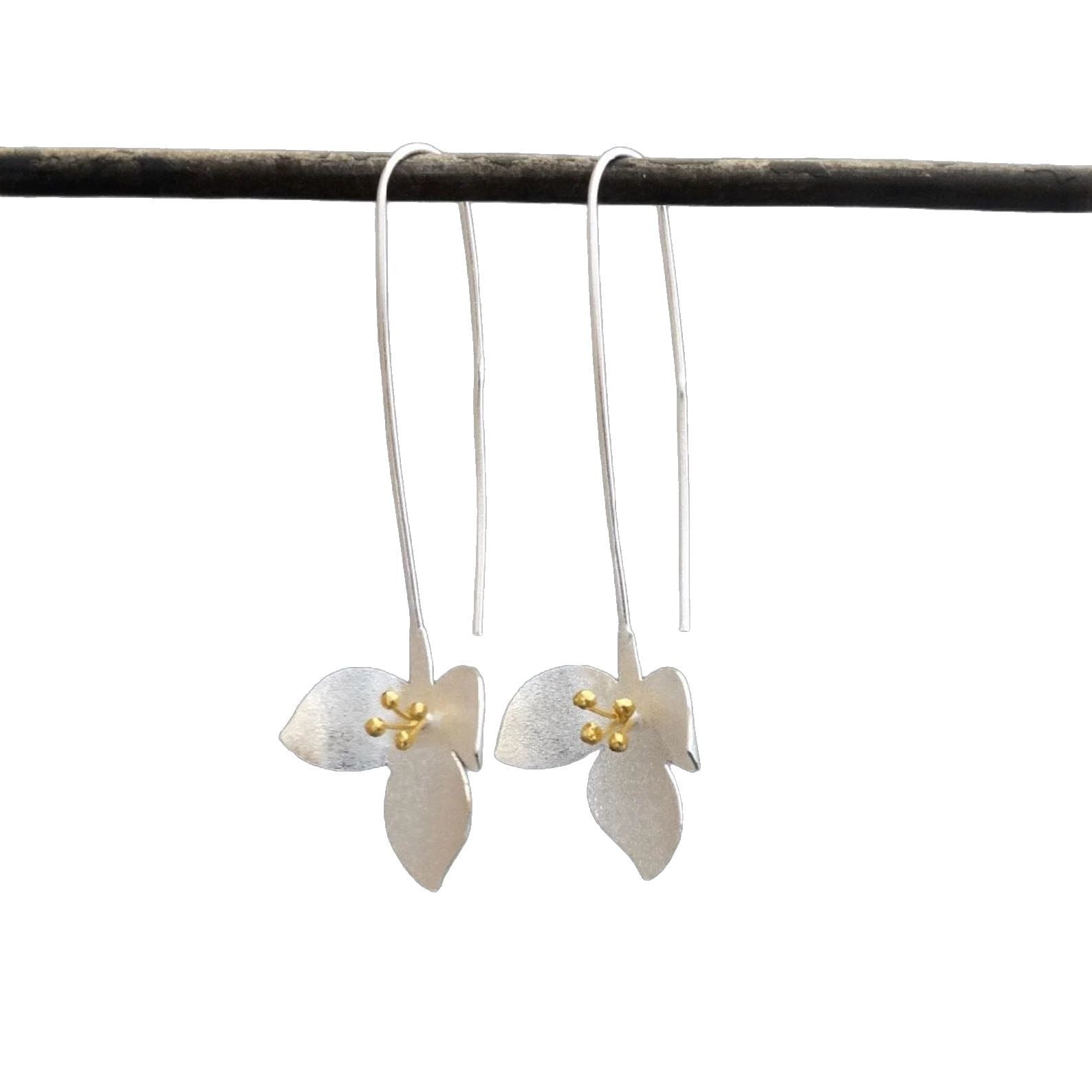 Zarte handwerkliche Silber Ohrring