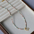 Zarte handwerkliche Perlen Halskette