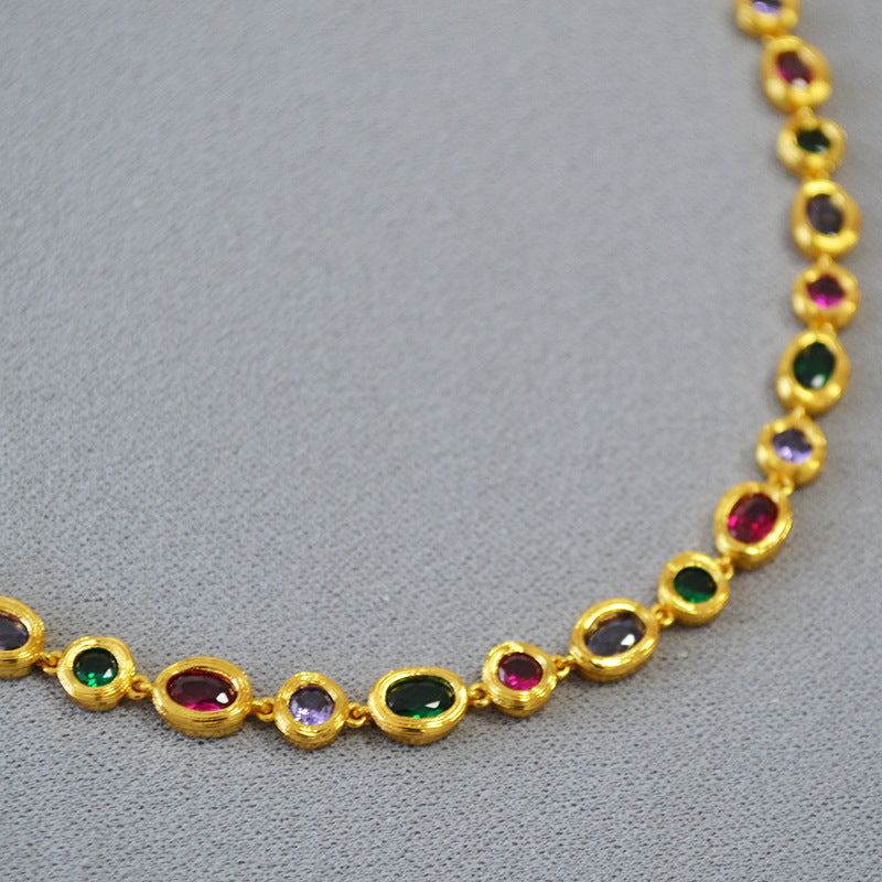 Zarte handwerkliche Gold Halskette