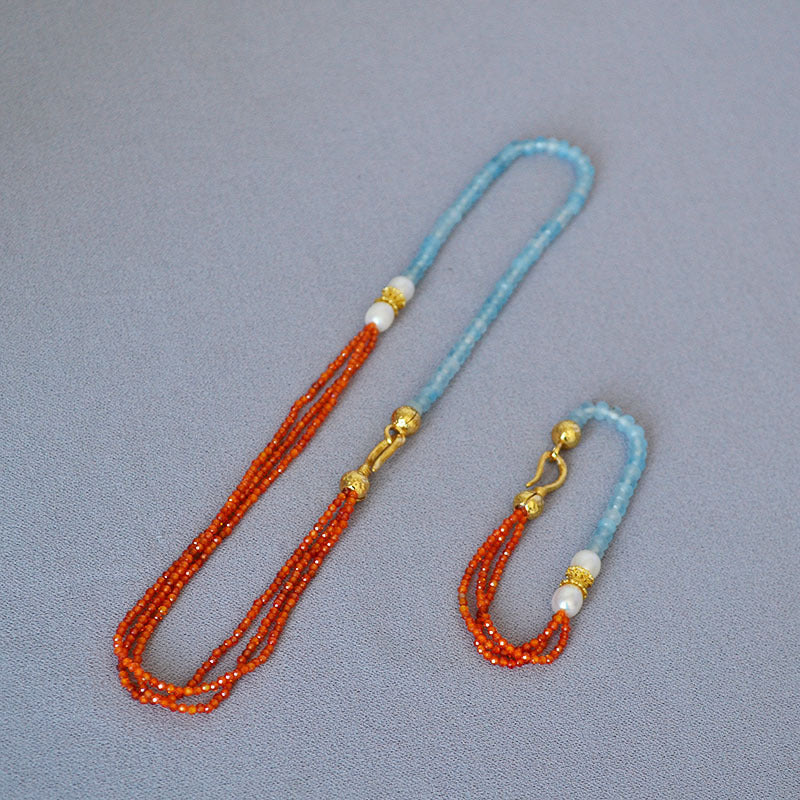 Zarte handwerkliche Perlen Halskette