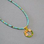 Zarte handwerkliche Gold Halskette