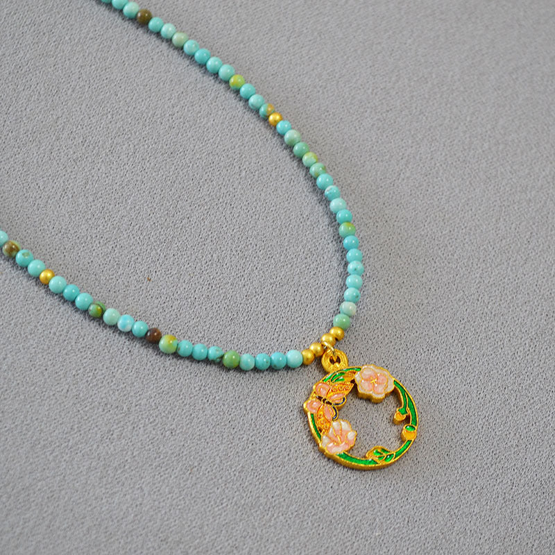 Zarte handwerkliche Gold Halskette