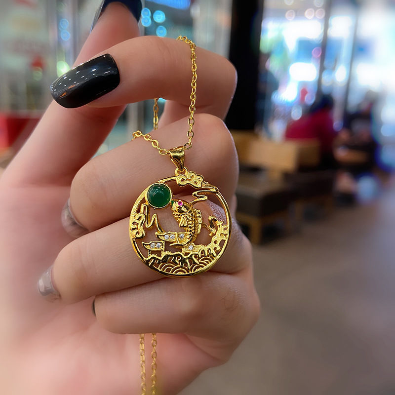 Zarte handwerkliche Gold Halskette