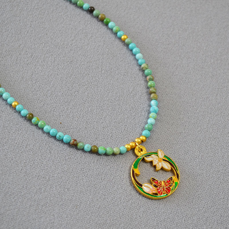 Zarte handwerkliche Gold Halskette