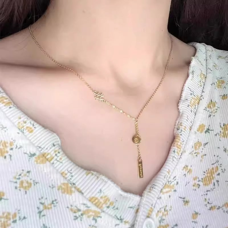 Zarte handwerkliche Gold Halskette