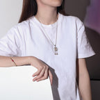 Zarte handwerkliche Silber Halskette