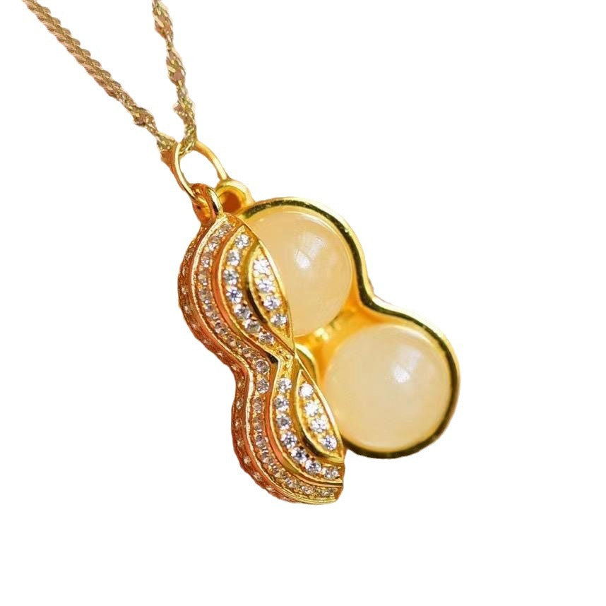 Zarte handwerkliche Gold Halskette