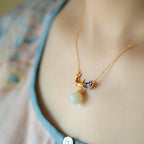 Zarte handwerkliche Gold Halskette