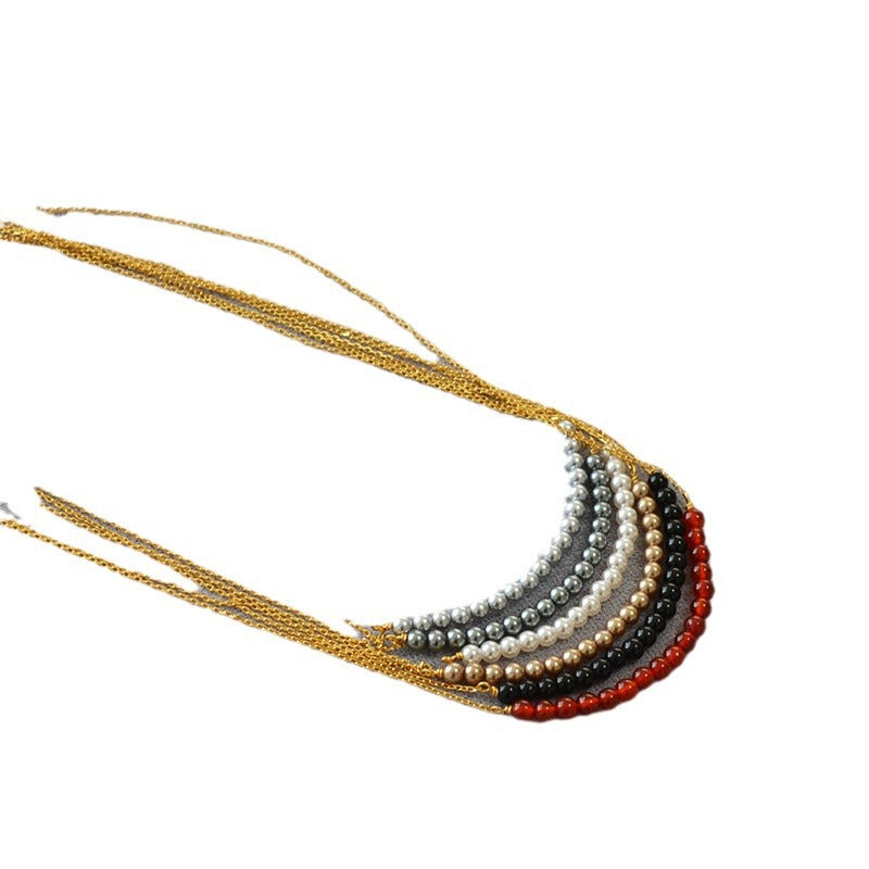 Zarte handwerkliche Perlen Halskette