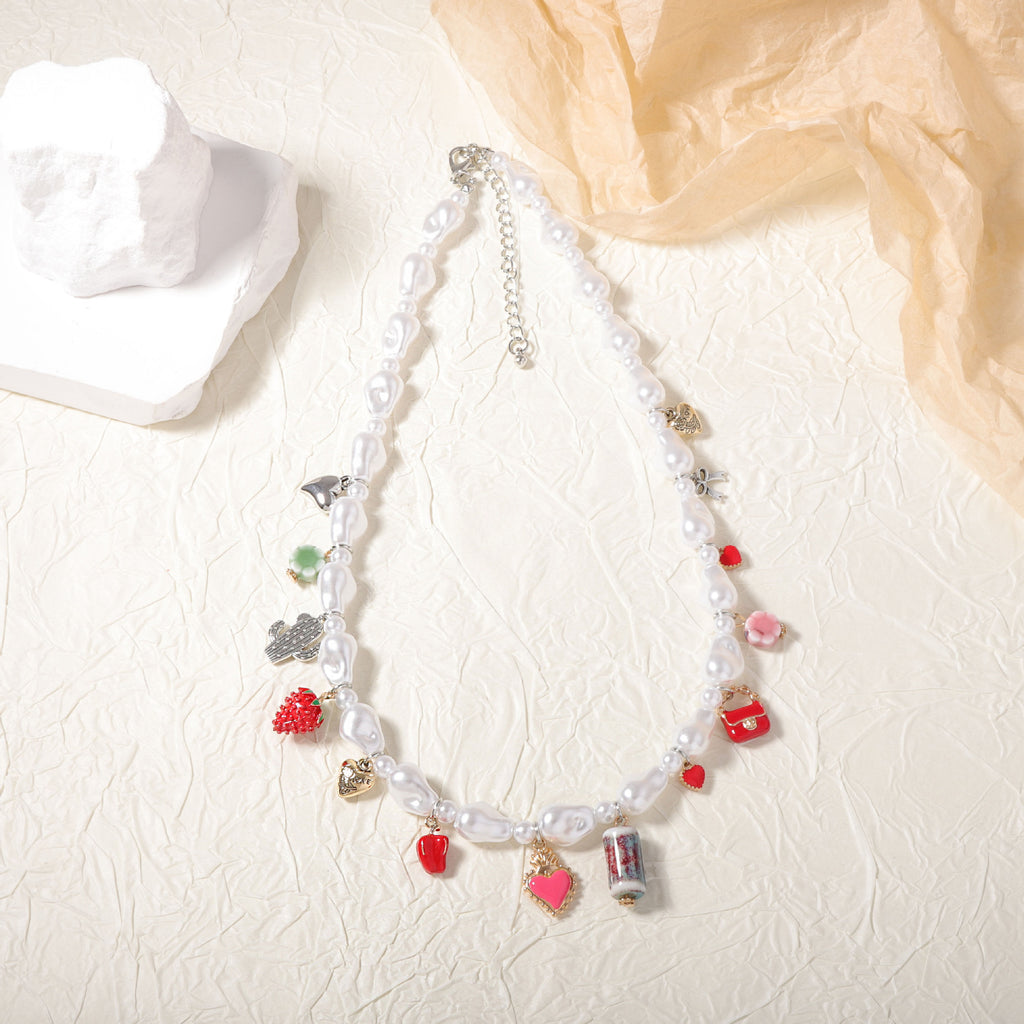 Zarte handwerkliche Perlen Halskette