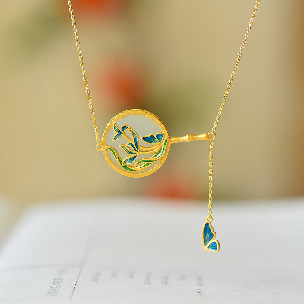 Zarte handwerkliche Silber Halskette