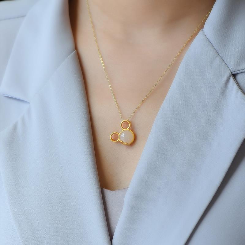 Zarte handwerkliche Gold Halskette