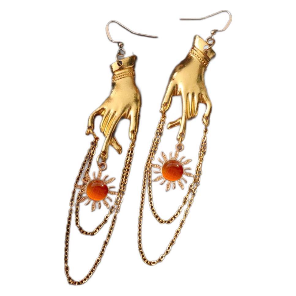 Zarte handwerkliche Gold Ohrring