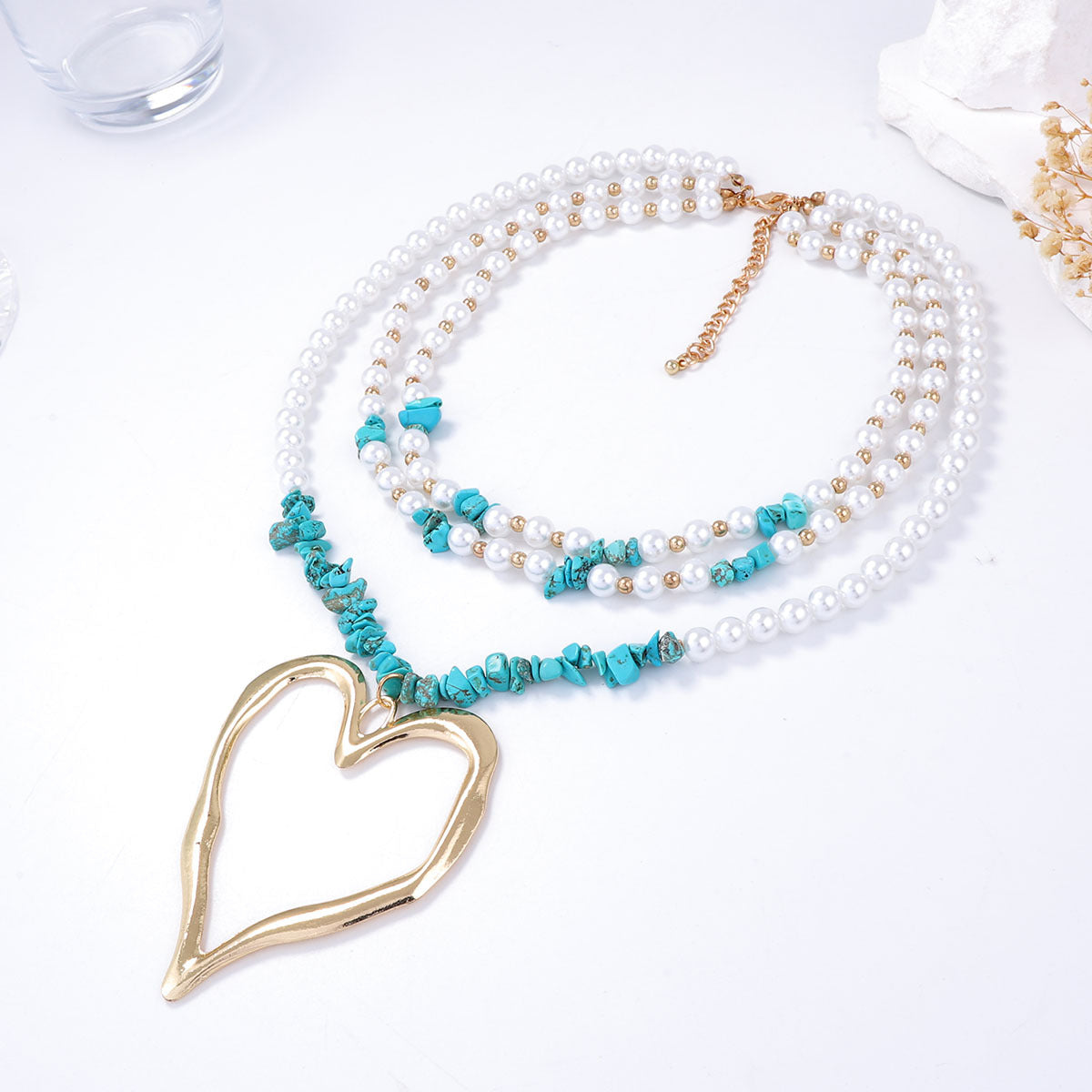 Zarte handwerkliche Perlen Halskette