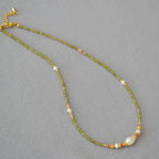 Zarte handwerkliche Perlen Halskette