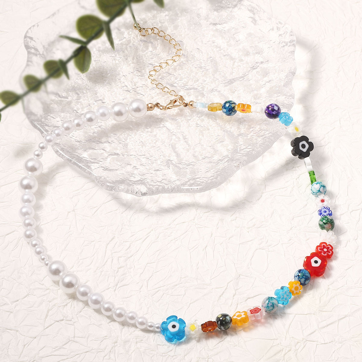 Zarte handwerkliche Perlen Halskette