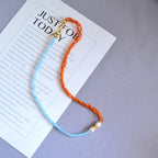 Zarte handwerkliche Perlen Halskette