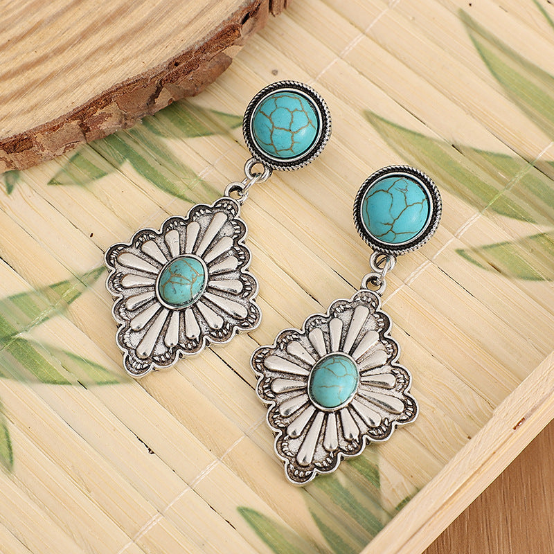 Zarte handwerkliche Silber Ohrring