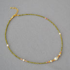 Zarte handwerkliche Perlen Halskette