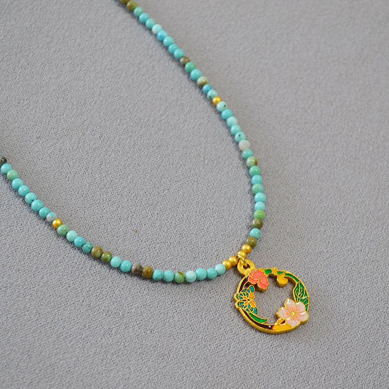 Zarte handwerkliche Gold Halskette