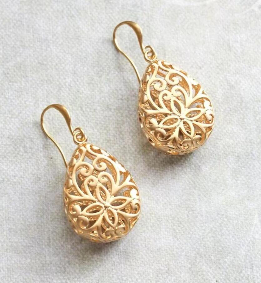 Handgefertigte Vintage Gold Ohrring