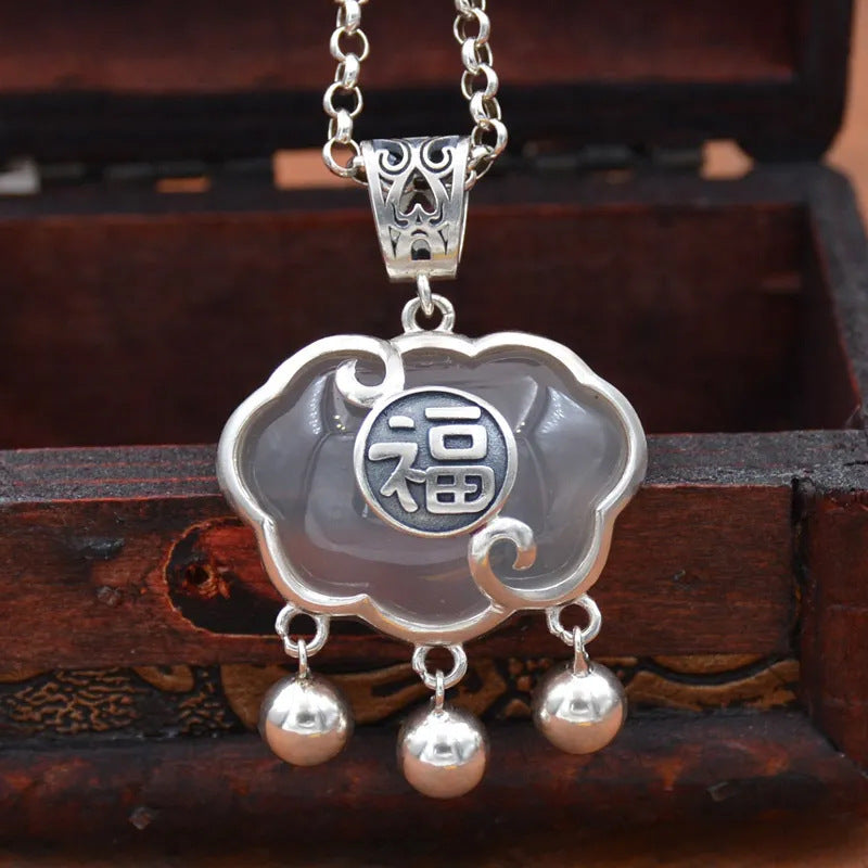 Zarte handwerkliche Silber Halskette