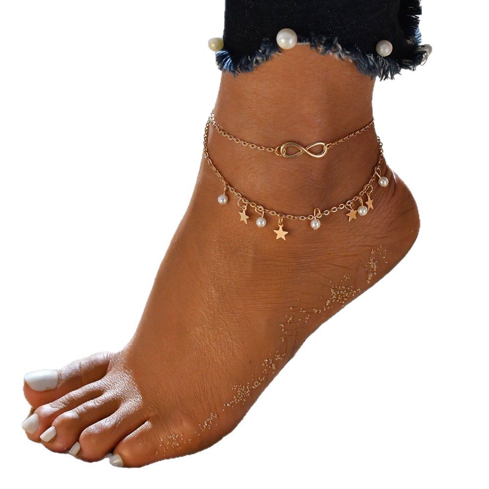 Romantische Perlen Fußkette für besondere Momente