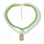 Zarte handwerkliche Perlen Halskette