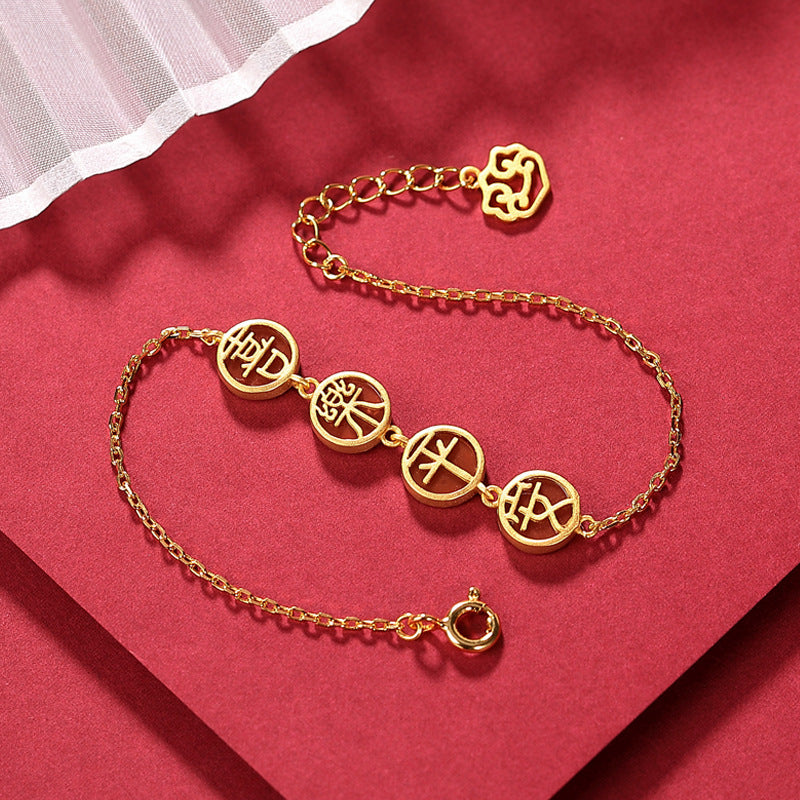 Zarte handwerkliche Gold Armband