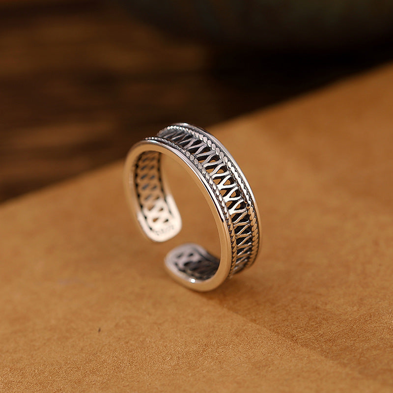 Zarte handwerkliche Silber Ring