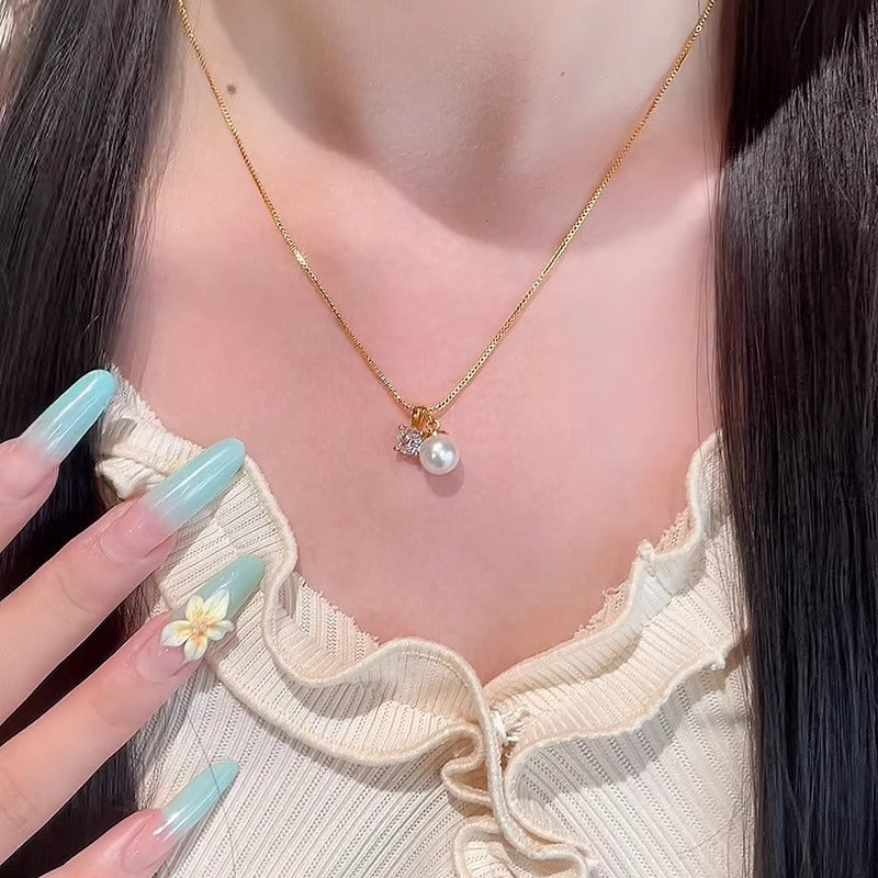 Handgefertigte Vintage Perlen Halskette