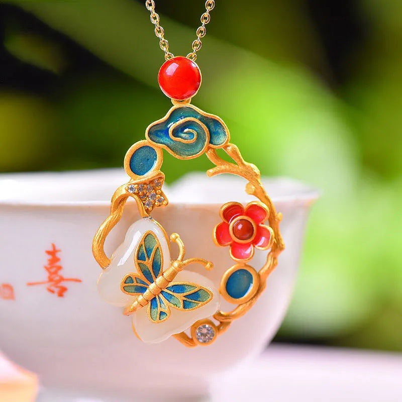 Zarte handwerkliche Gold Halskette