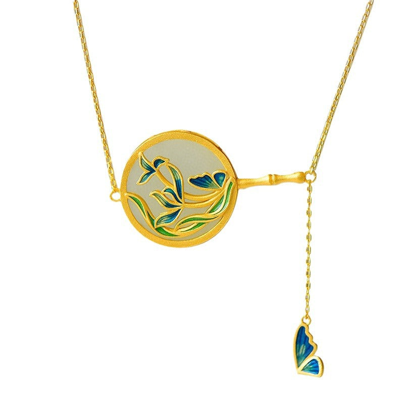 Zarte handwerkliche Silber Halskette