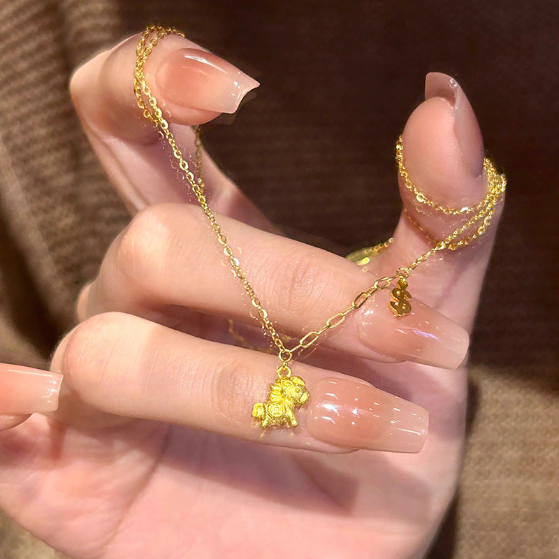 Handgefertigte Vintage Gold Halskette