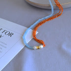 Zarte handwerkliche Perlen Halskette