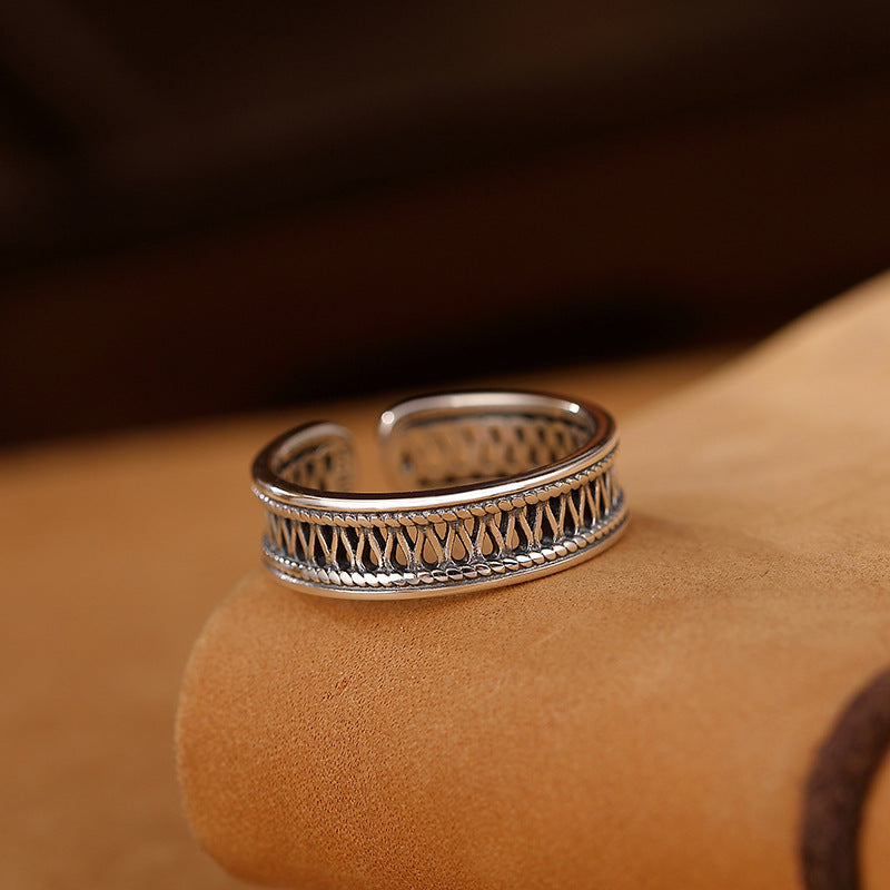 Zarte handwerkliche Silber Ring
