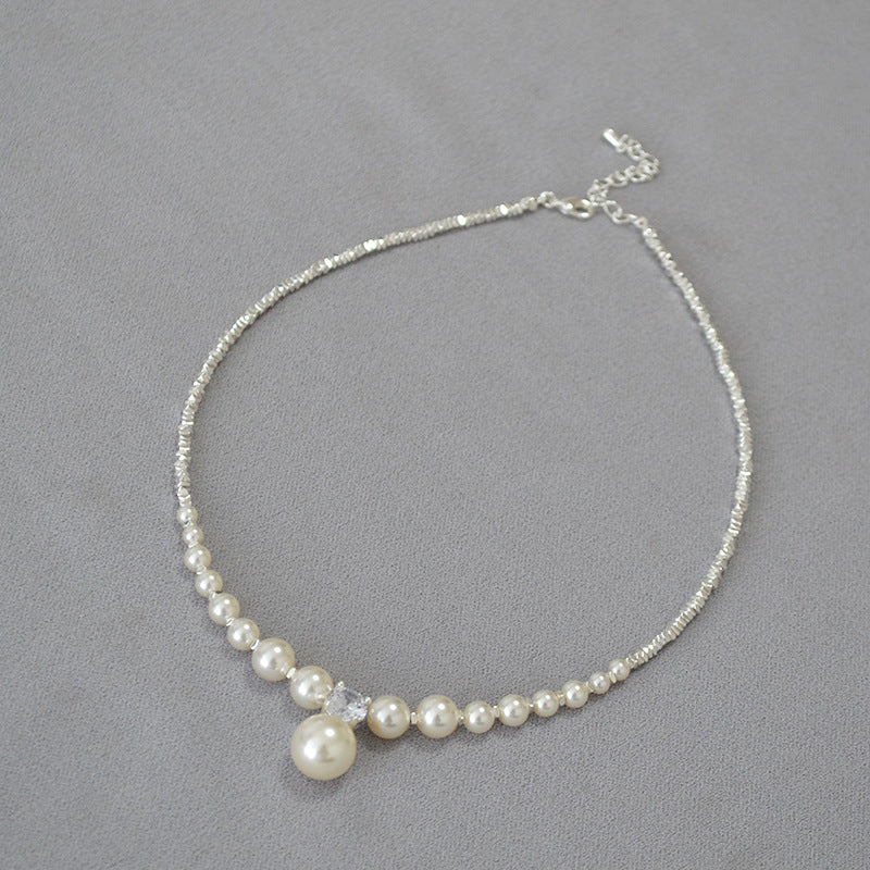 Zarte handwerkliche Silber Halskette