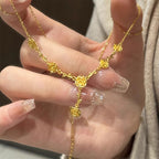 Zarte handwerkliche Gold Halskette