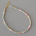 Zarte handwerkliche Perlen Halskette