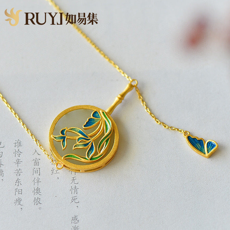 Zarte handwerkliche Silber Halskette