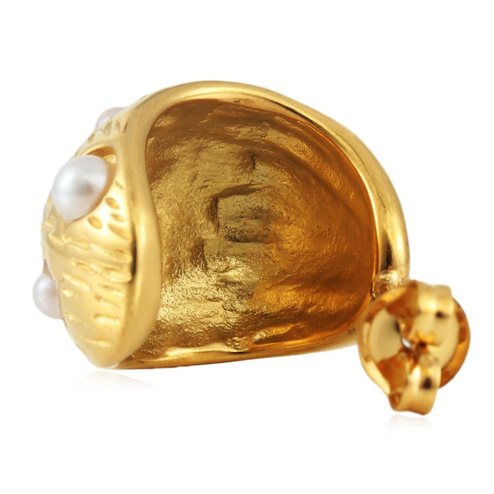 Zarte handwerkliche Gold Ohrring